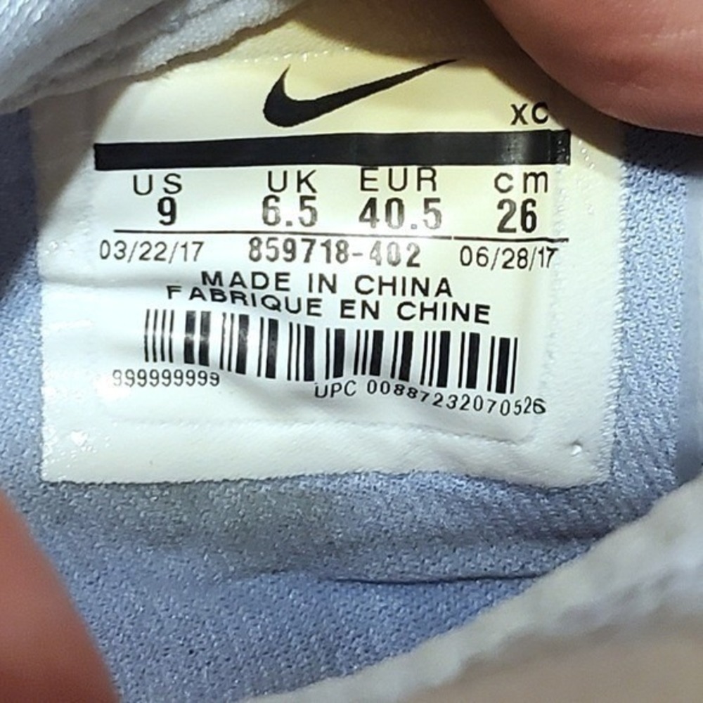 Nike Air Zoom Ultra React Women Tennis Shoes White Light Blue Peach Size 9 - Picture 7 of 8